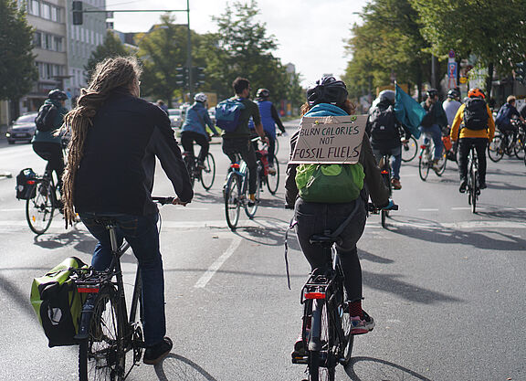 Radfahrende für mehr Klimaschutz