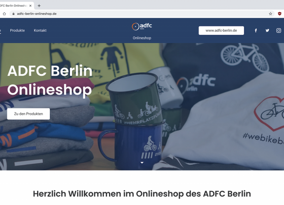 Homepage des ADFC Berlin Onlineshops