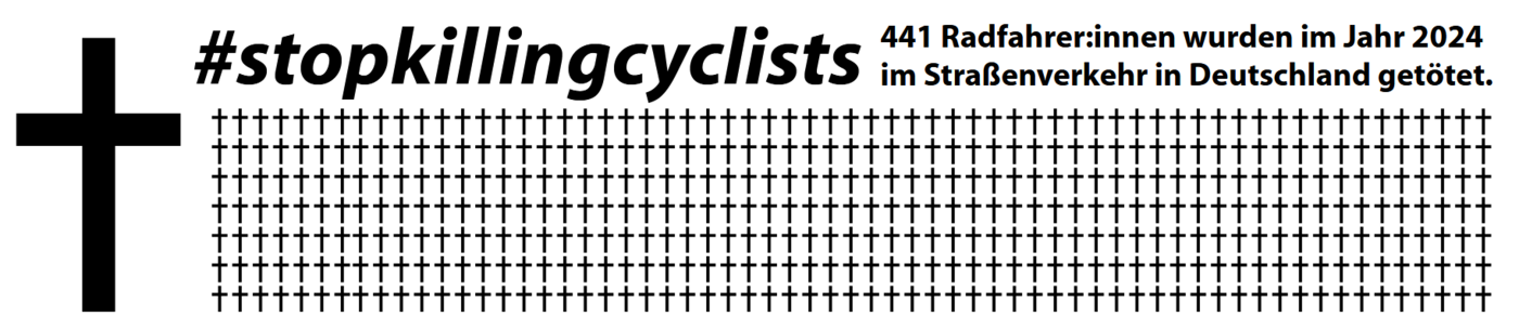 Banner 441 Kreuze für getötete Radfahrende 2024