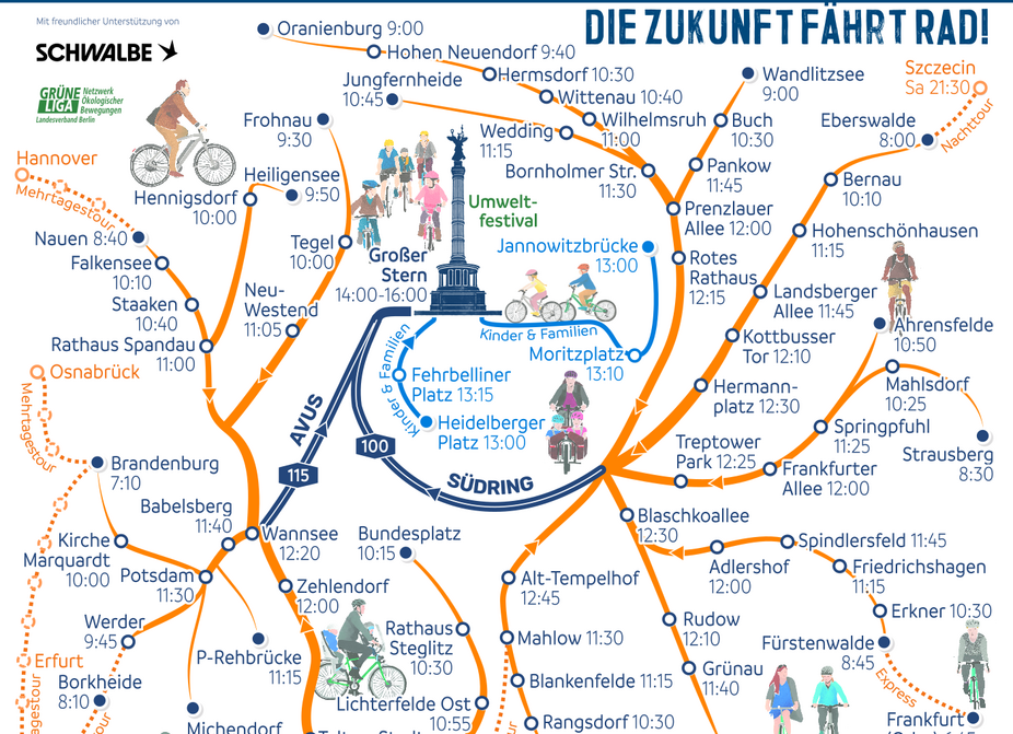 Sternfahrt Routengrafik 2026 Routen zur Sternfahrt am 7. Juni 2026