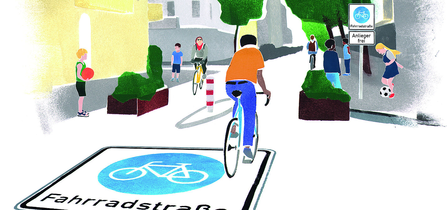 Mit Fahrradstraßen löst man mehrere Probleme auf einmal. Weil sie schnell und kostengünstig umsetzbar sind, können mit ihnen ganze Radverkehrsnetze kurzfristig neu hergestellt und bestehende Lücken geschlossen werden. Die Fahrradstraßen werden besonders attraktiv für Radfahrende,wenn sie Vorfahrt vor kreuzenden Nebenstraßen bekommen. Schleichverkehre werden durch Maßnahmen wie Poller unterbunden. So entlasten Fahrradstraßen Kieze von Durchgangs- und Parksuchverkehr, die Verkehrssicherheit nimmt zu.