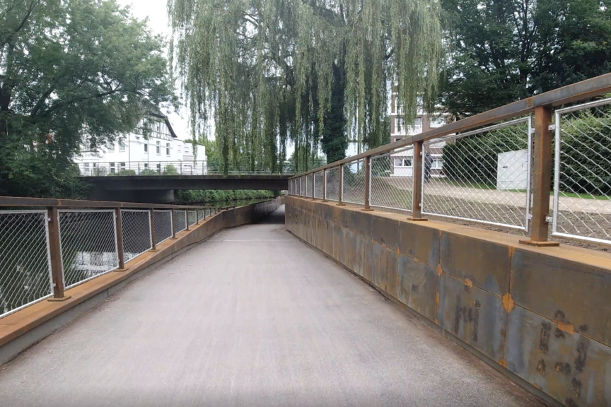 versunkene Brücke in Bocholt versunkene Brücke