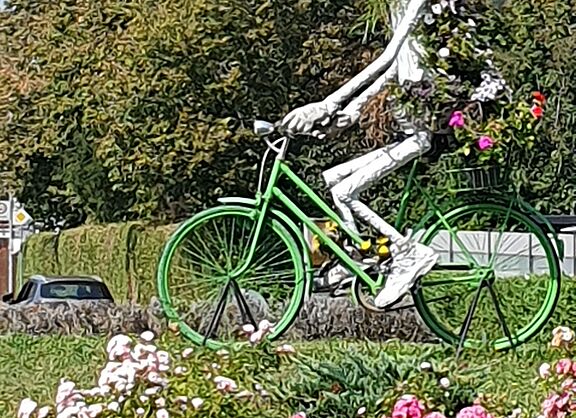 Blumen, Radfahrer