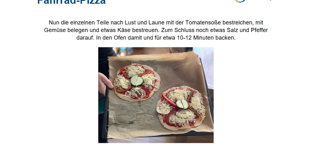 Bildschirmfoto Anleitung Fahrradpizza