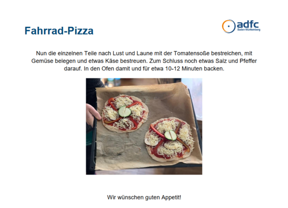 Bildschirmfoto Anleitung Fahrradpizza