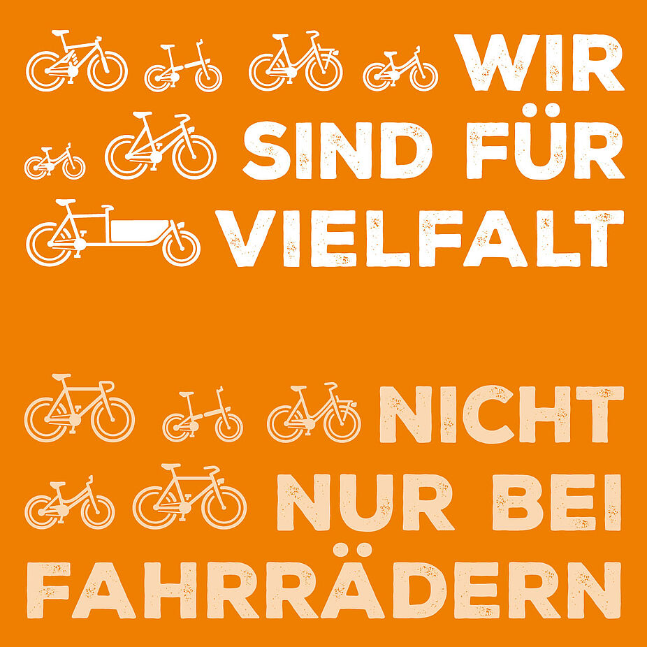 Sharepic Vielfalt Wir sind für Vielfalt, nicht nur bei Fahrrädern