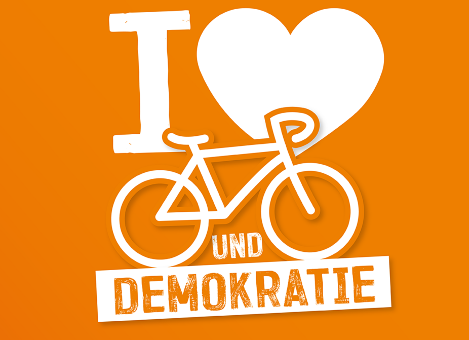 Sharepic: I love Fahrrad und Demokratie 1080x1080 I love Fahrrad und Demokratie
